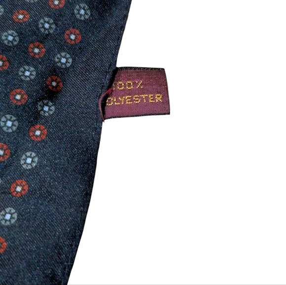 GINO POMPEII VINTAGE ITALIAN POCKET SQUARE Navy Red Cream Preppy Retro - Picture 6 of 6